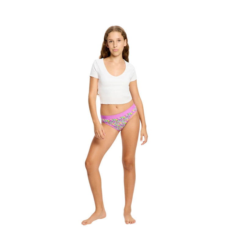 Dívčí menstruační kalhotky Modibodi Smileyworld Teen Hipster Bikini Moderate Lucky Lemon Limes (DMKMSTHBMLLL)