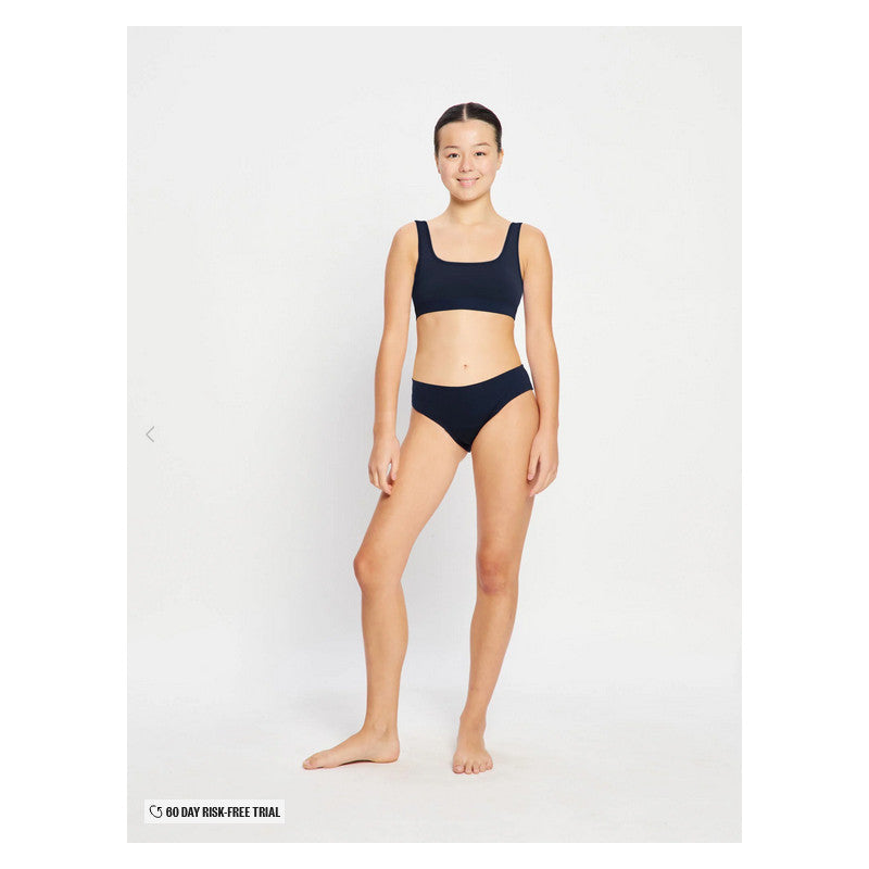 Dívčí menstruační plavky Modibodi Performence Bikini Brief Super Navy Blue spodní díl (DMPMPBBSNB)
