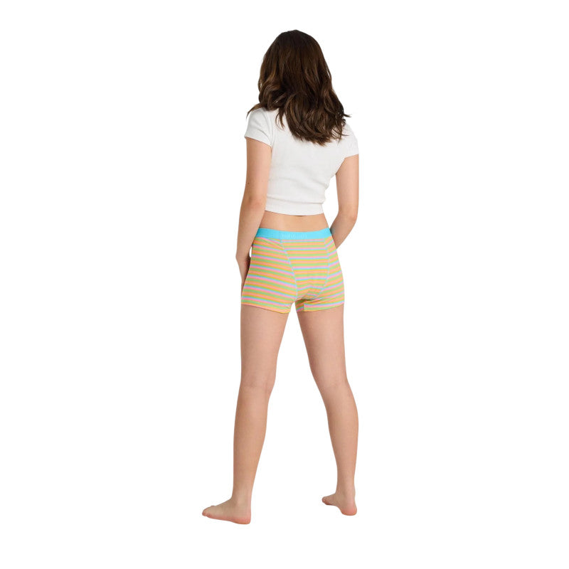Dívčí menstruační kalhotky Modibodi Teen Hipster Boyshort Maxi Pony Stripe Pink (DMKMTHBMPSP)