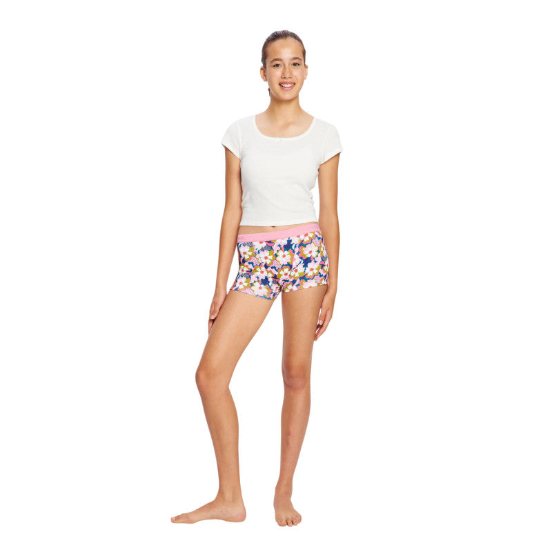 Dívčí menstruační kalhotky Modibodi Teen Hipster Boyshort Super Boho Botanical Blue (DMKMTHBSBBB)
