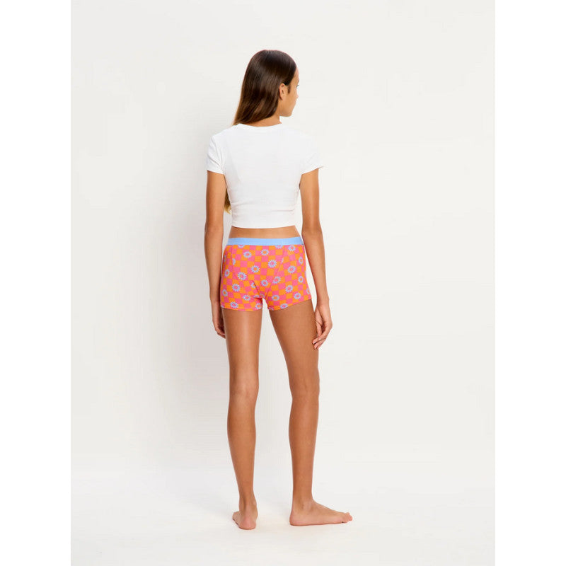 Dívčí menstruační kalhotky Modibodi Teen Hipster Boyshort Moderate Flower Checkerboard (DMKMTHBMFC)