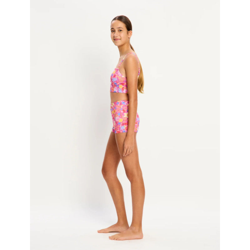 Dívčí menstruační plavky Modibodi Marine Teen Swimwear Hi Waist Short Super Tropicana Crush (DMKMMTSHWSSTCSD)
