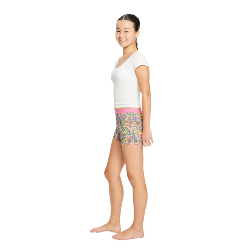 Dívčí menstruační kalhotky Modibodi Teen Hipster Boyshort Super Boho Botanical Blue (DMKMTHBSBBB)