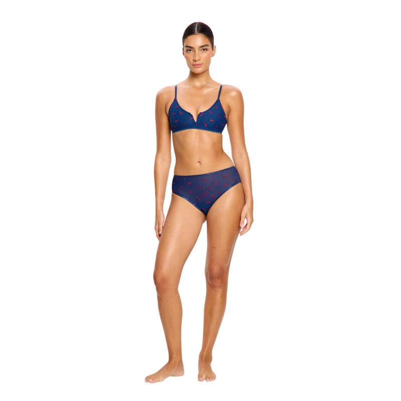 Podprsenka Modibodi lntimates V Day V-Bralette Navy Chilli (PMIVDBVC)