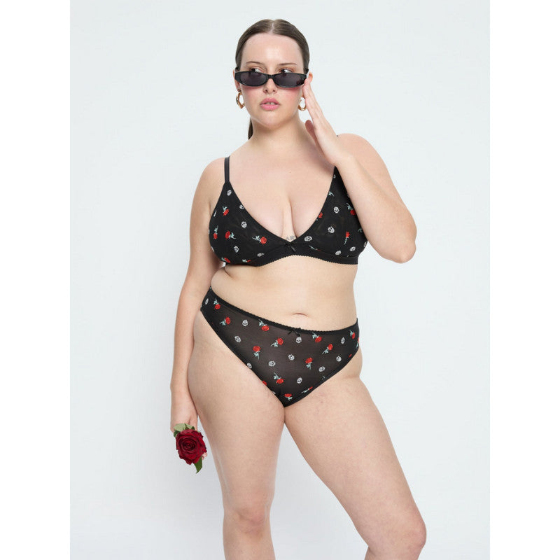 Podprsenka Modibodi Intimates V Day Bralette Black Rose (PMIVDBBR)