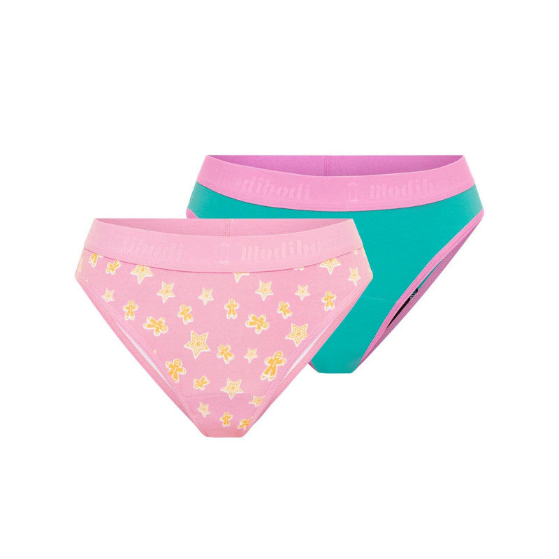 2PACK Kalhotky Modibodi Teen Gingerbread Pink Multi (MODI4276)