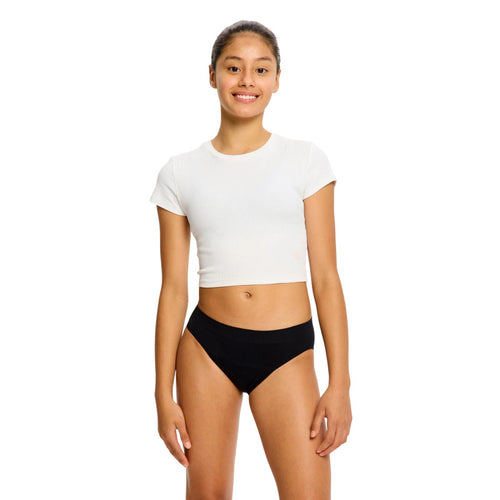 3PACK dívčí menstruační kalhotky Modibodi Teen Soft Stretch Seamless Hipster Bikini Moderate (DMKMTSSSHBM)